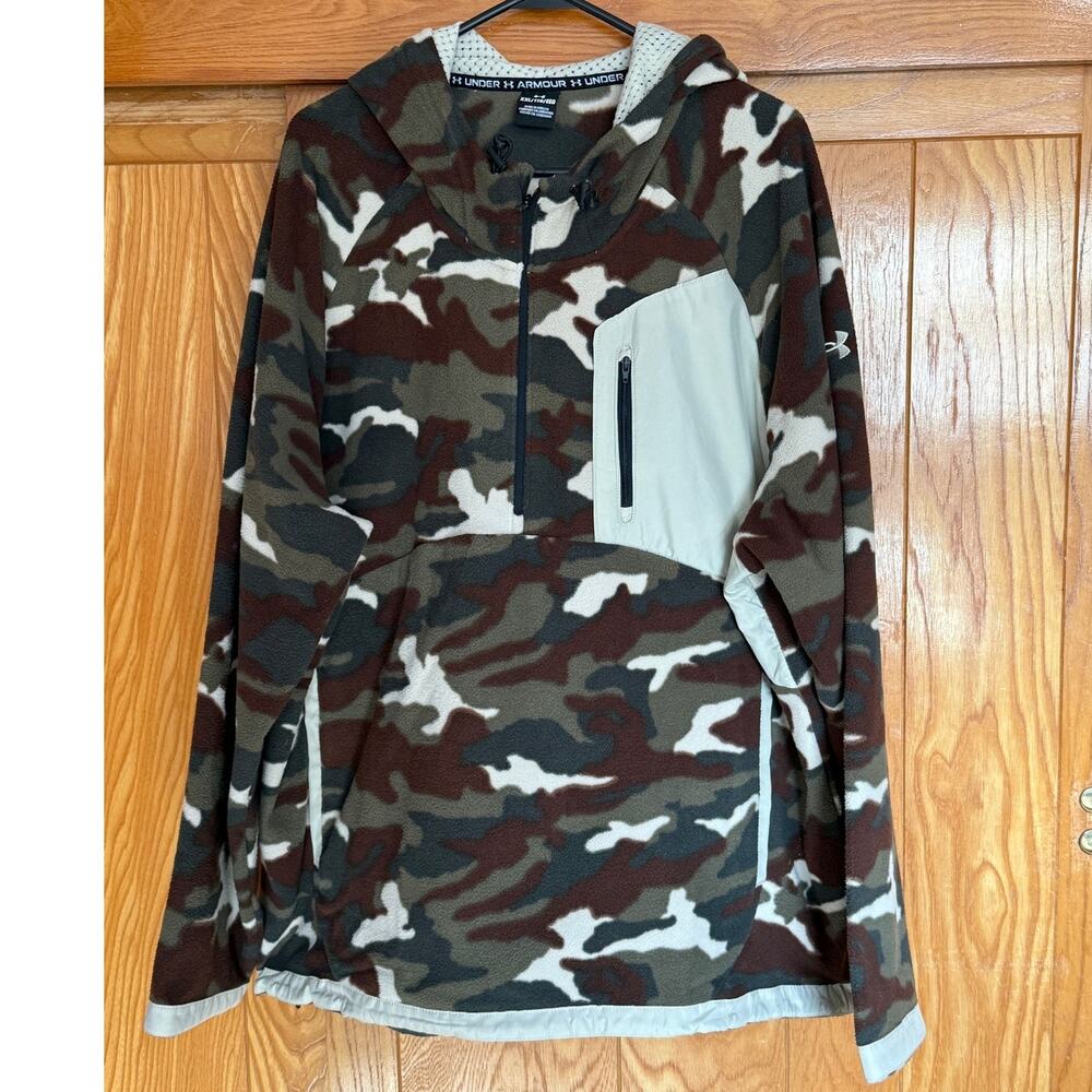 NWT Men's Under Armour Camo Microfleece 1/4 Zip Hoodie - XXL